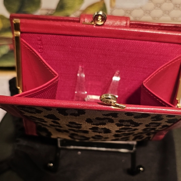 Vintage Fendi Leopard Print Canvas/Leather Kisslock Bifold Wallet & Dust Bag - Picture 14 of 16